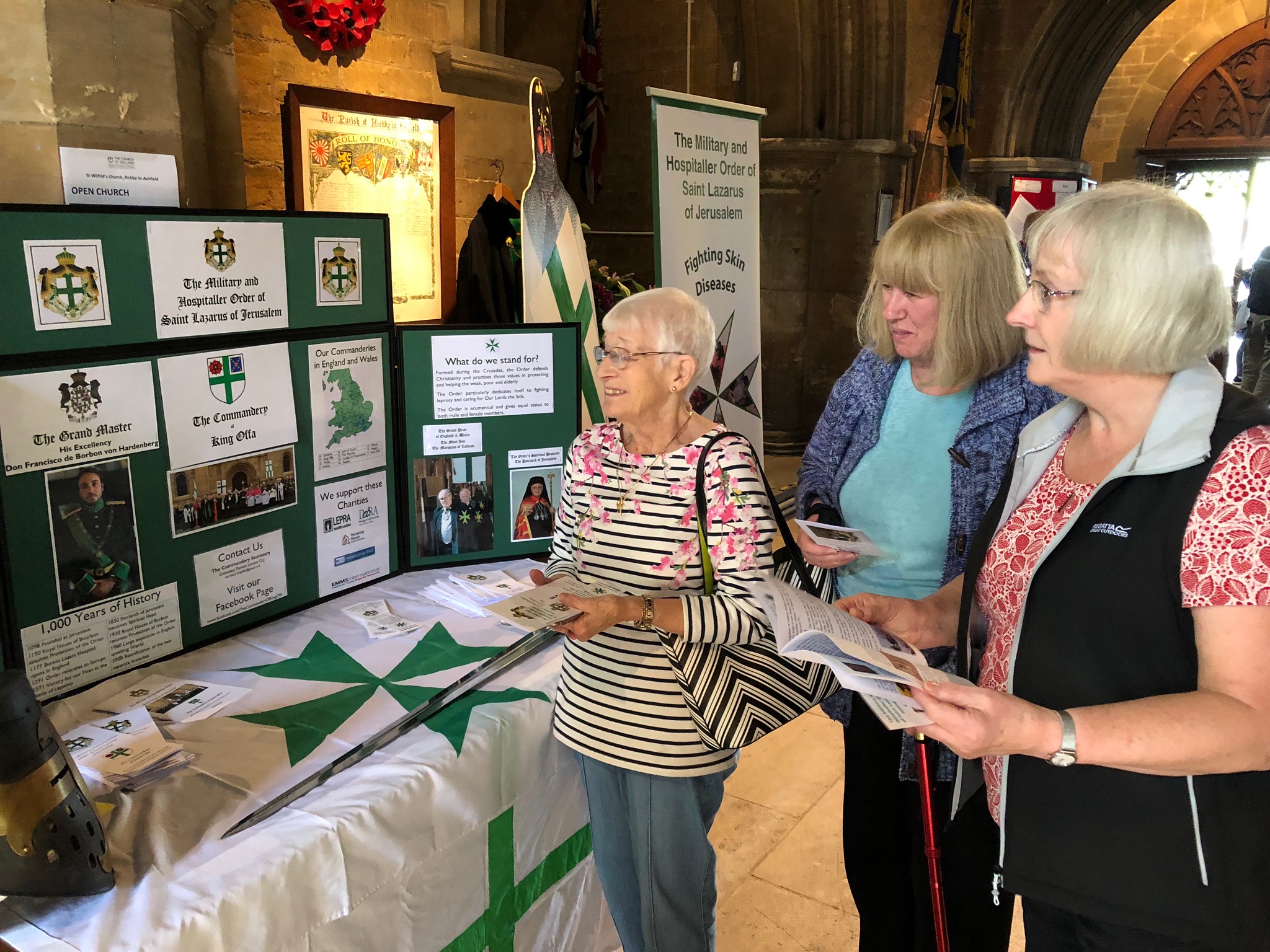 Visitors to the King Offa stand