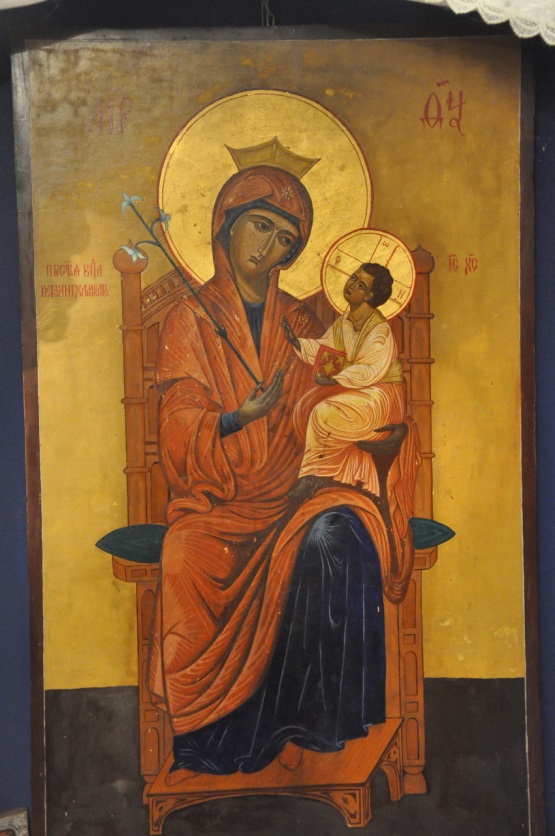 The proto-archetype of the Icon of Our Lady of Walsingham in St Seraphim’s Orthodox Chapel in Walsingham